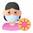 avatar, coronavirus, infected, infection, people, sick, woman 