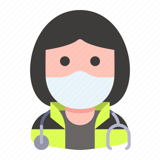 Avatar, health, mask, paramedic, profession, woman icon - Download on Iconfinder
