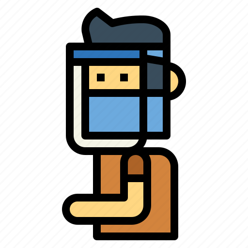 People, safety, suit, protection, face, shield, man icon - Download on Iconfinder