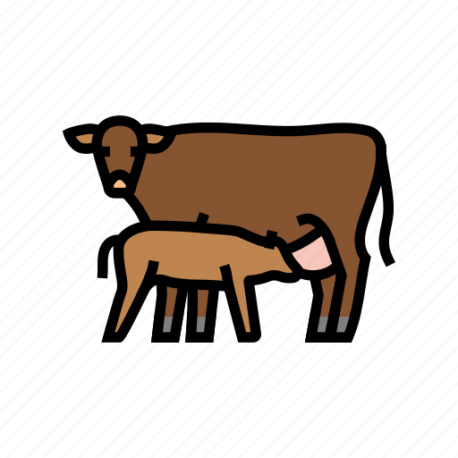 Cow, calf, farm, dairy, cattle, milk icon - Download on Iconfinder