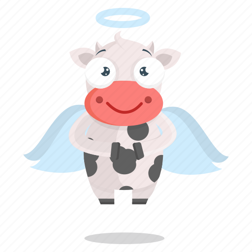 Angel, animal, cow, emoji, emoticon, sticker icon - Download on Iconfinder