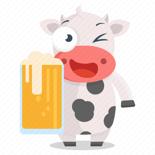 Animal, beer, cow, drink, emoji, emoticon, sticker icon - Download on Iconfinder