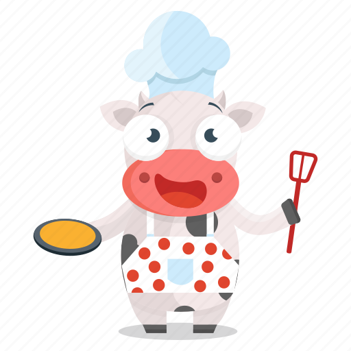 Animal, chef, cooking, cow, emoji, emoticon, sticker icon - Download on Iconfinder