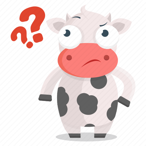 Animal, cow, emoji, emoticon, question, sticker icon - Download on Iconfinder