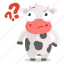 animal, cow, emoji, emoticon, question, sticker 