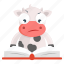 animal, cow, emoji, emoticon, reading, sticker 