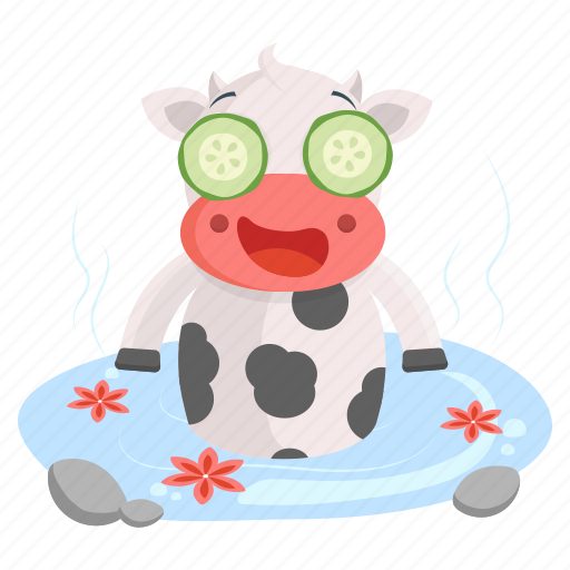 Animal, cow, emoji, emoticon, spa, sticker, wellness icon - Download on Iconfinder