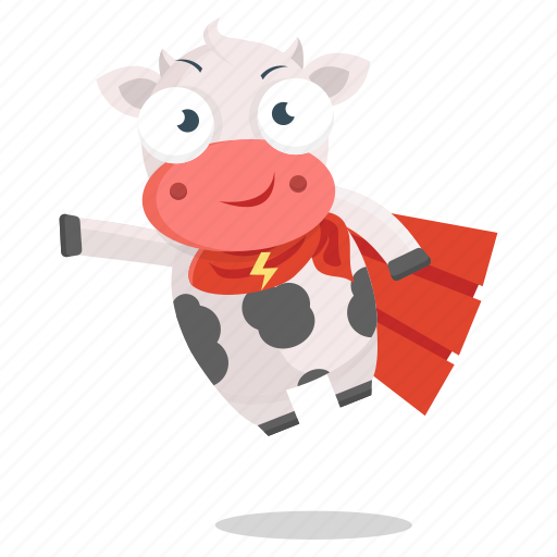 Animal, cow, emoji, emoticon, hero, sticker, super icon - Download on Iconfinder