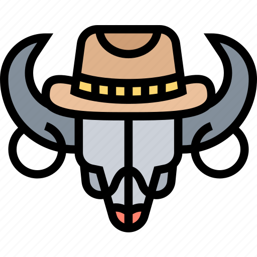 Bull, skull, buffalo, horn, dead icon - Download on Iconfinder