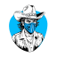 cowboy, mask, face, cover, veil, rodeo 