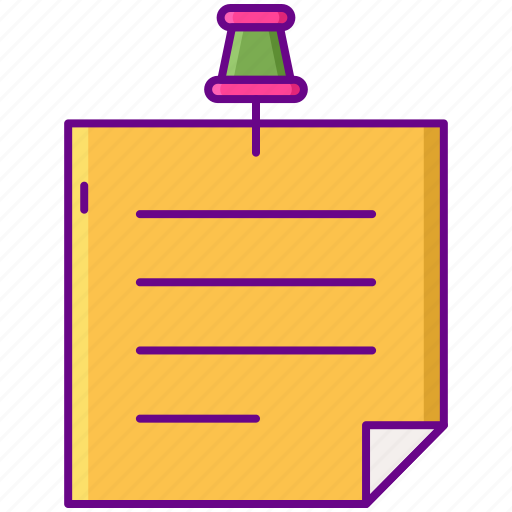 Notes, paper, pinned, reminder icon - Download on Iconfinder