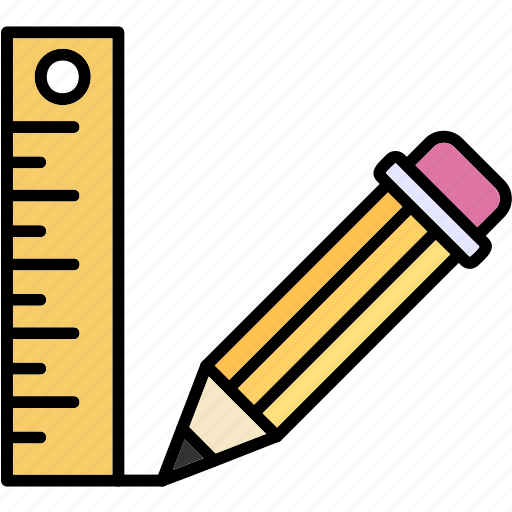 Ruler, education, measure, pencil, school, write icon - Download on Iconfinder