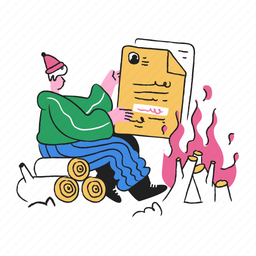 Fire, flame, wood, log, document, paper, profile illustration - Download on Iconfinder