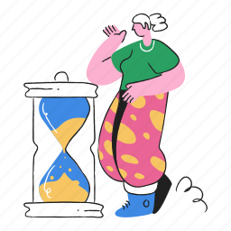 hourglass, timer, woman, time, deadline, person, character, people 