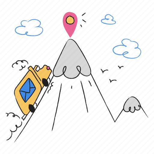Location, destination, pin, marker, navigation, mountain, delivery illustration - Download on Iconfinder