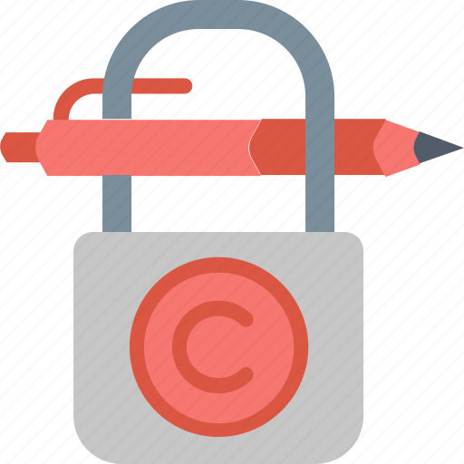 Protection, copyright, lock, padlock, pen, safety, security icon - Download on Iconfinder