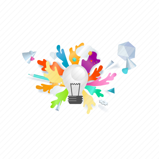 Idea, creativity, light bulb, innovation, launch, development, startup illustration - Download on Iconfinder