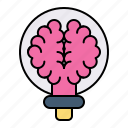 brain, creative, idea, light bulb