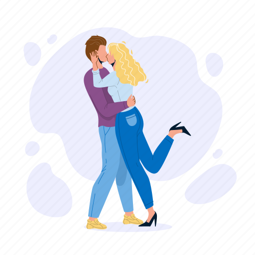 Couple, valentine, together, young, embracing, love, romance illustration - Download on Iconfinder