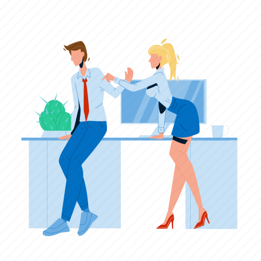 Harrasment, harassment, woman, employee, man, colleague, young illustration - Download on Iconfinder