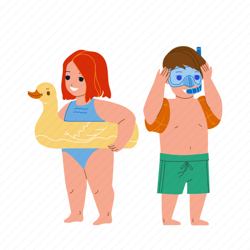 Kids, beach, swimming, suit, enjoying, little, boy illustration - Download on Iconfinder