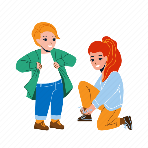 Kids, dressing, dressingup, casual, walking, park, boy illustration - Download on Iconfinder