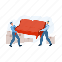 move, new, house, movers, carry, sofa, transportation 