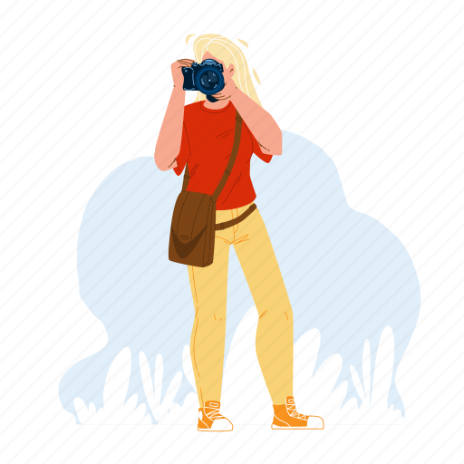Photographer, girl, make, photo, camera, young, woman illustration - Download on Iconfinder