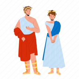roman, man, woman, traditional, clothes, legionary, citizen 