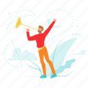 trumpet, trumpeter, play, musical, instrument, character, man 