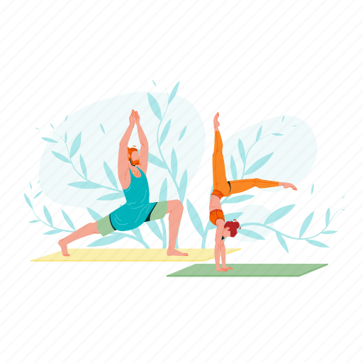 Yoga, people, young, sportswear, practicing, characters, man illustration - Download on Iconfinder