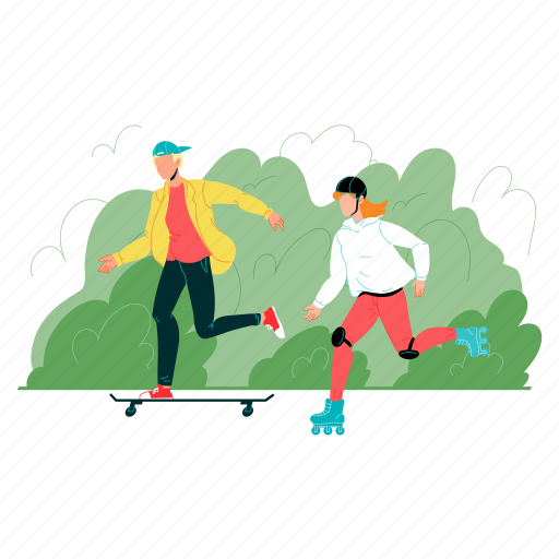 Activity, boy, girl, have, young, sport, time illustration - Download on Iconfinder