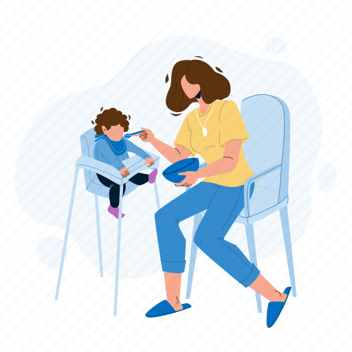 Appetite, baby, eating, food, breakfast, mother, feeding illustration - Download on Iconfinder