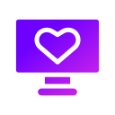 monitor, love, screen, display, affection