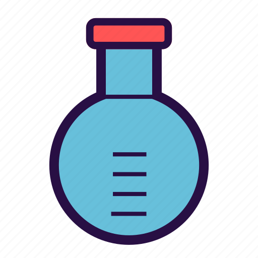 Chemical container, lab, laboratory, retort, round, round flask icon - Download on Iconfinder