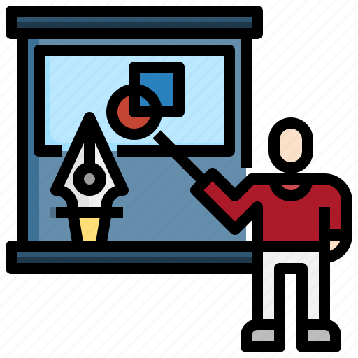 Teaching, teacher, class, blackboard, presentation icon - Download on Iconfinder