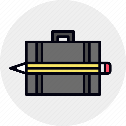 Briefcase, case, designer, pencil, portfolio icon - Download on Iconfinder