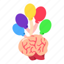 creative, brain, thinker, ballon, air