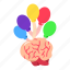 creative, brain, thinker, ballon, air 