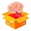 brain, box, creative, thinker, out
