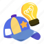hat, creative, innovation, bulb, smart 