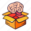 brain, box, creative, thinker, out 