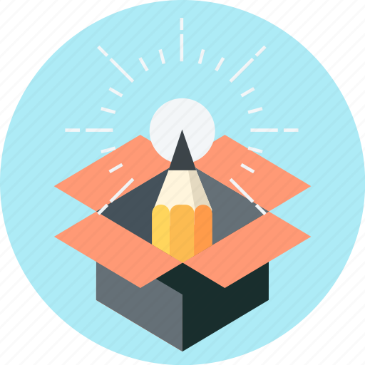 Box, creativity, idea, out of the box, pen, pencil, thinking icon - Download on Iconfinder