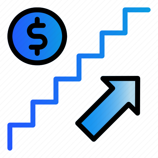 Finance, growth, money, stair icon - Download on Iconfinder