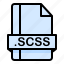 document, extension, file, format, scss 