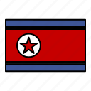 country, flag, korea, north