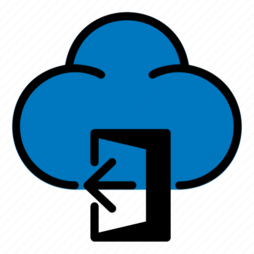 Cloud, computing, door, interface, out, sign, user icon - Download on Iconfinder