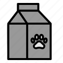 animal, carton, cat, dog, feline, milk