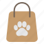 animal, bag, paper, paw, pet, shop 