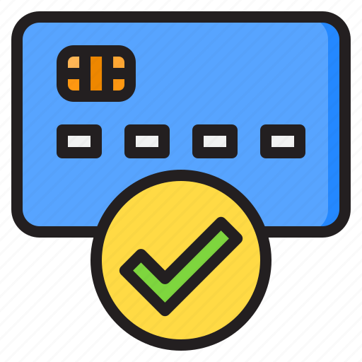 Verified, credit, card, payment, approved, validation icon - Download on Iconfinder